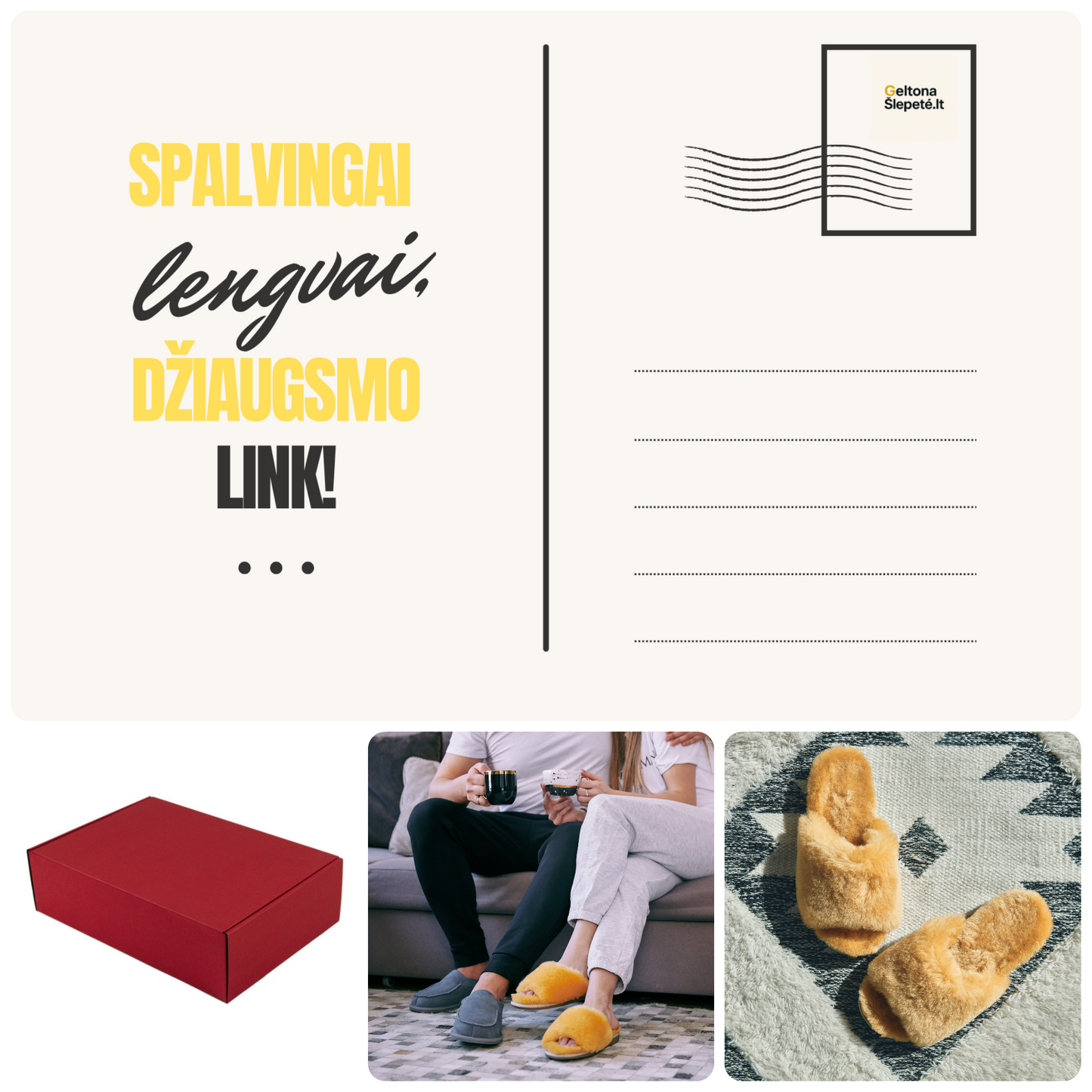 Vilnoniu slepeciu dovanu rinkinys raudonoje dezuteje