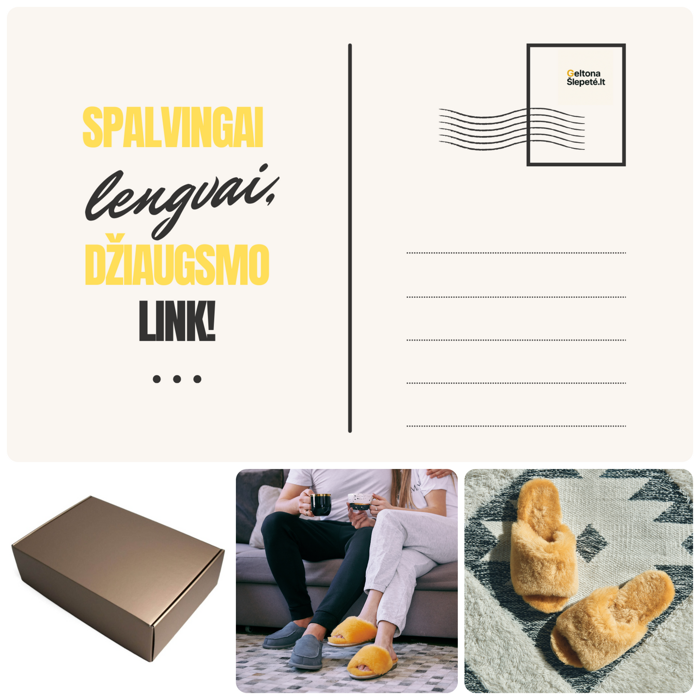 Dovanu rinkinys slepetes dezute atvirukas